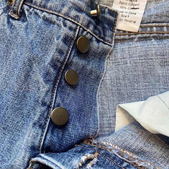 Mudd Yo! Flare Jeans Y2K Low Rise Blue Denim Button Fly 7 - Picture 2 of 7